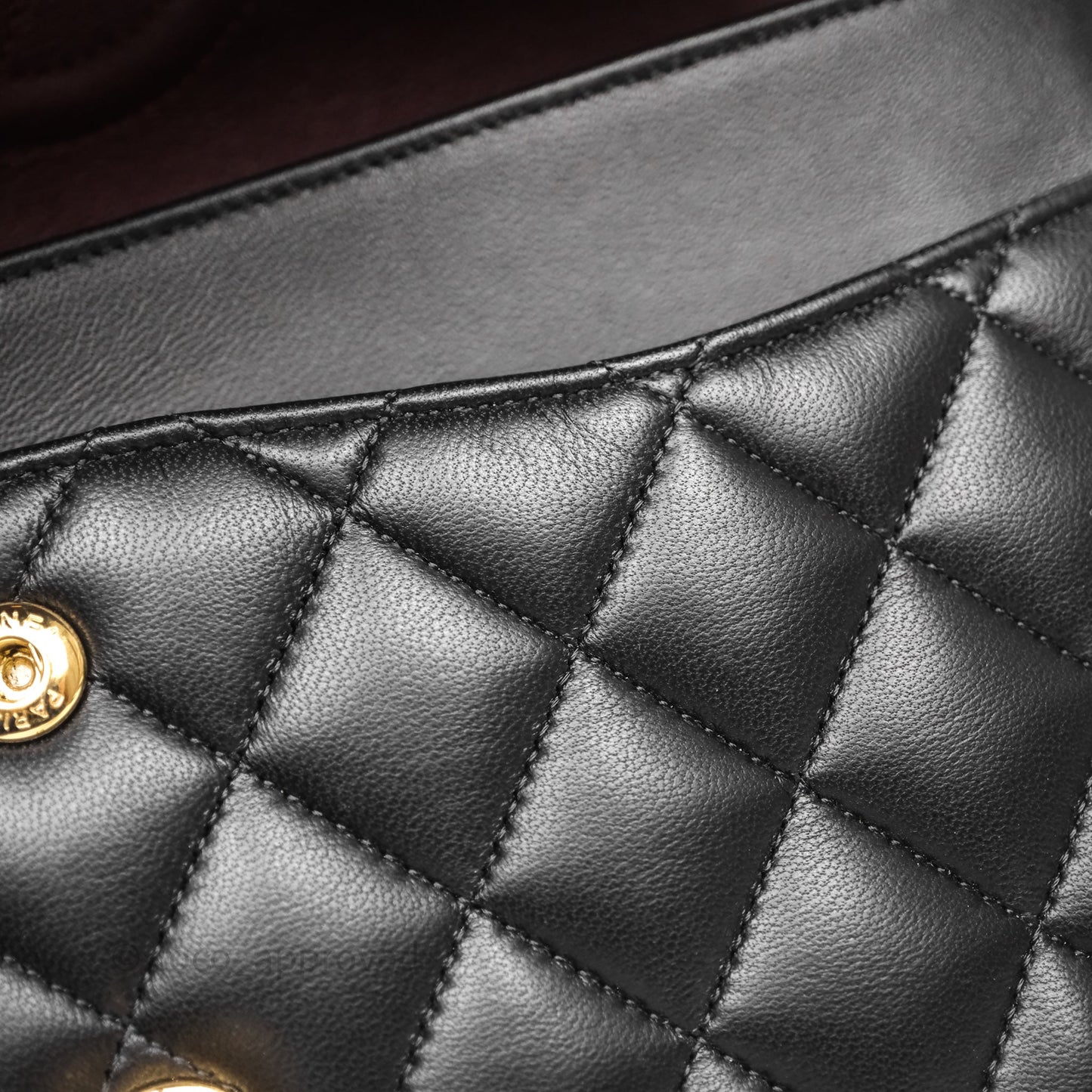 Chanel Classic M/L Medium Flap Quilted Black Lambskin Gold Hardware