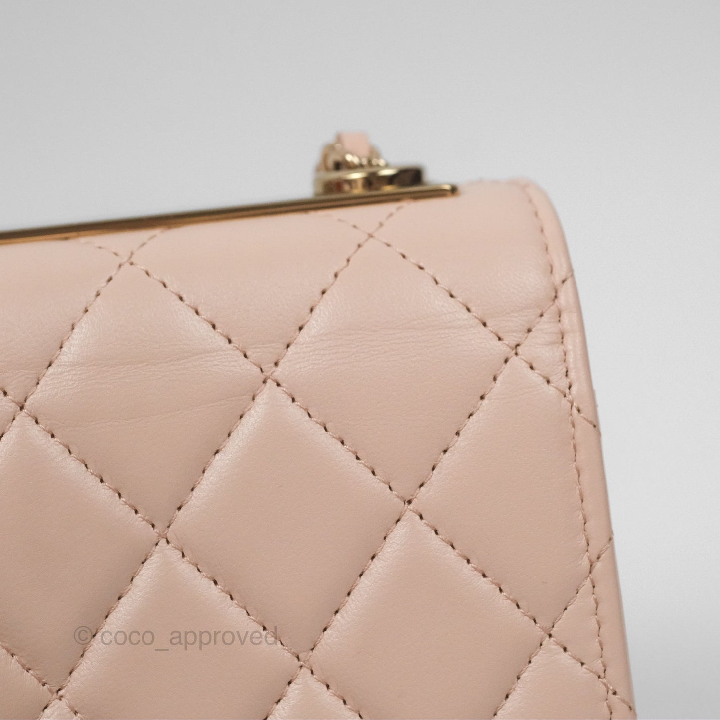Chanel Mini Quilted Trendy CC Clutch With Chain Light Pink Lambskin Gold Hardware