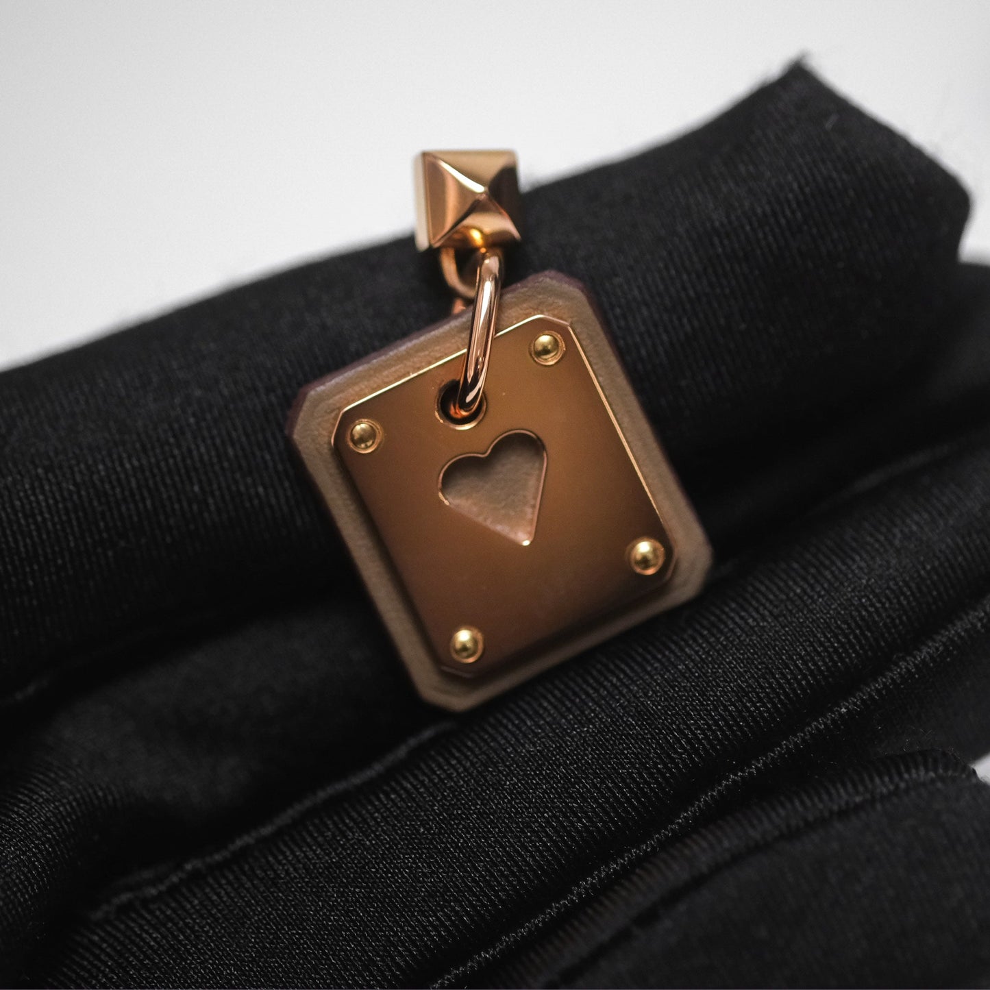Hermès As De Coeur Drop Earrings Etoupe Swift Rose Gold Hardware