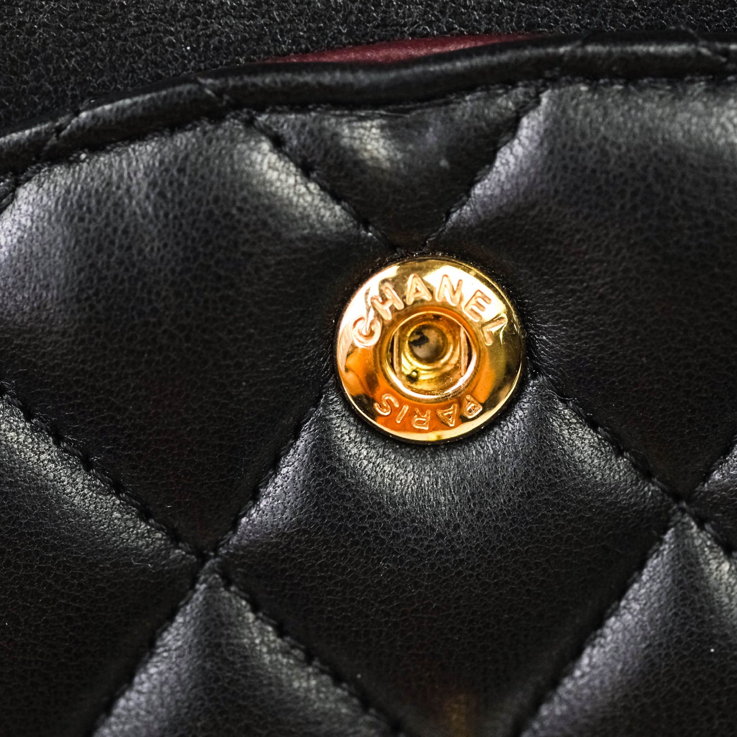 Chanel Classic M/L Medium Double Flap Black Lambskin Gold Hardware