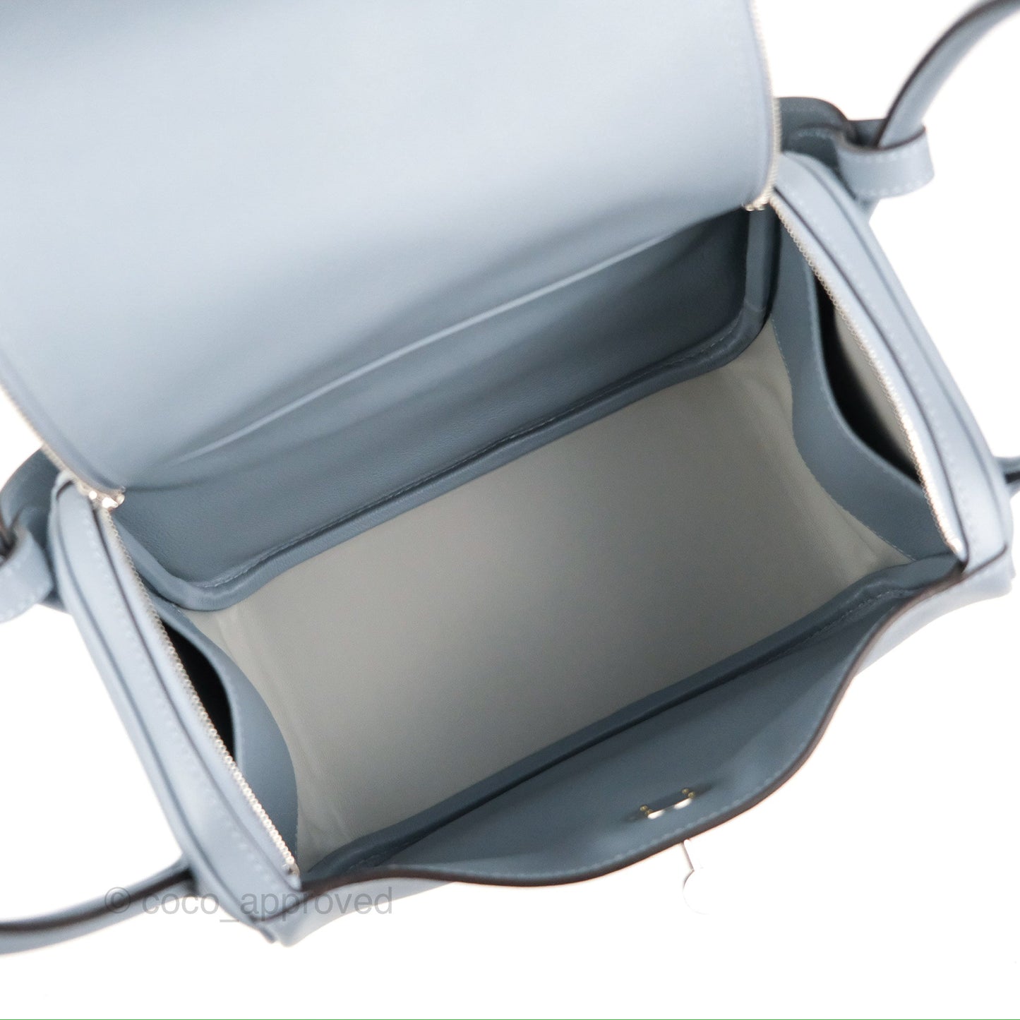Hermès Lindy 26 Bleu Lin Evercolor Palladium Hardware