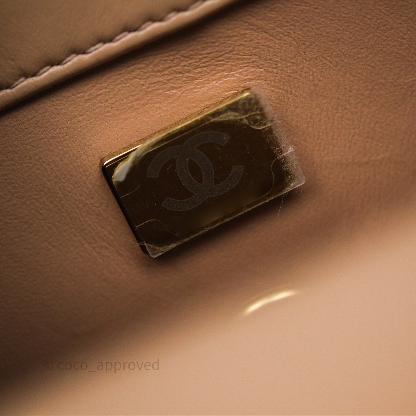 Chanel Quilted Mini Perfect Fit Adjustable Beige Calfskin Gold Hardware