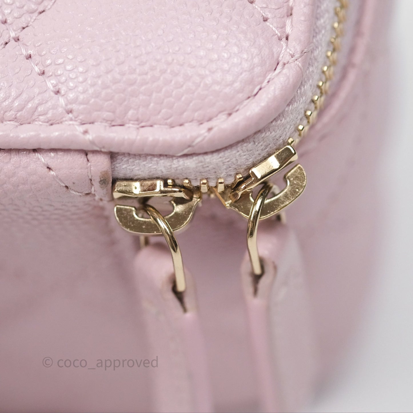 Chanel Mini Vanity With Chain Lilac Caviar Gold Hardware