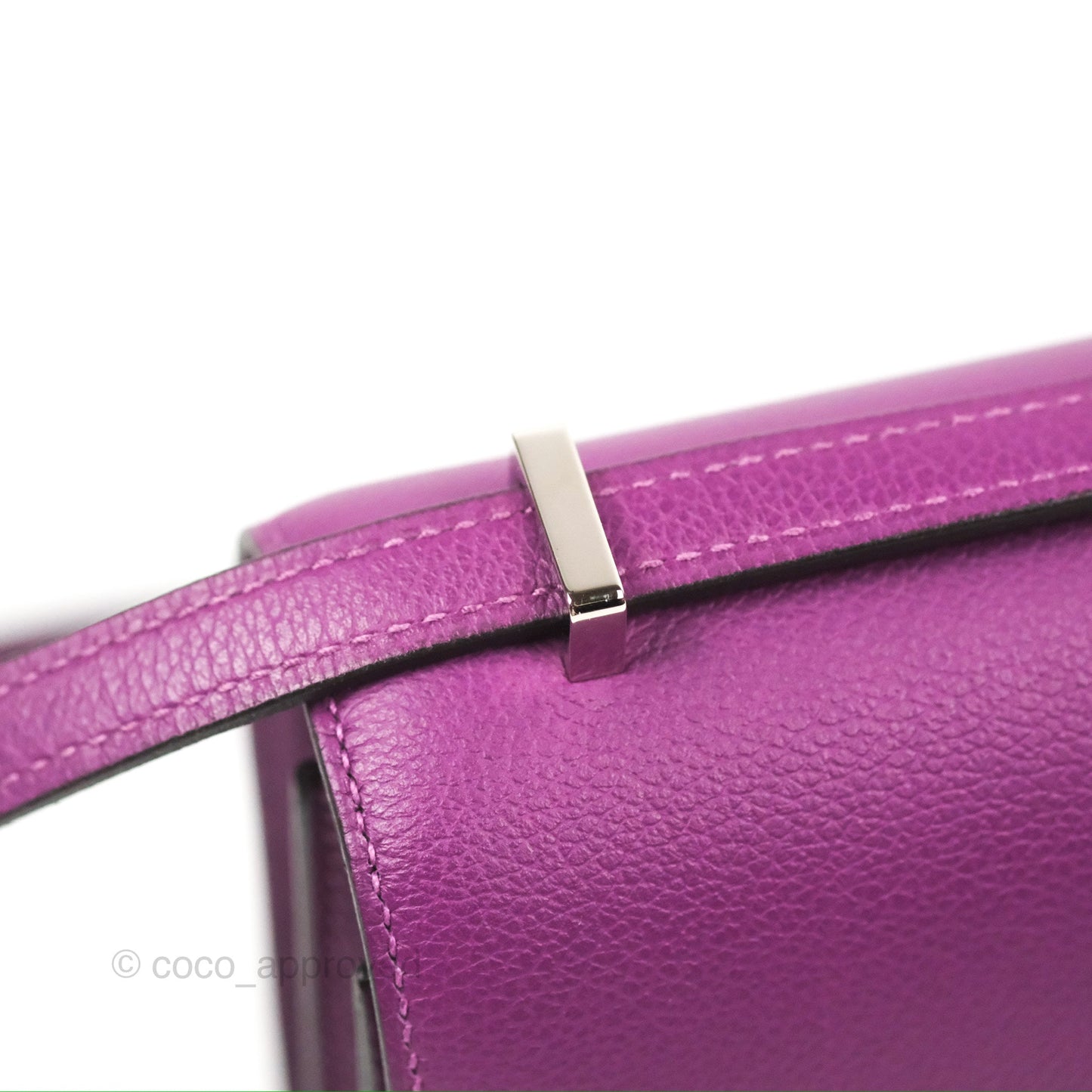 Hermès Constance Mini 18cm Anemone Evercolor Palladium Hardware