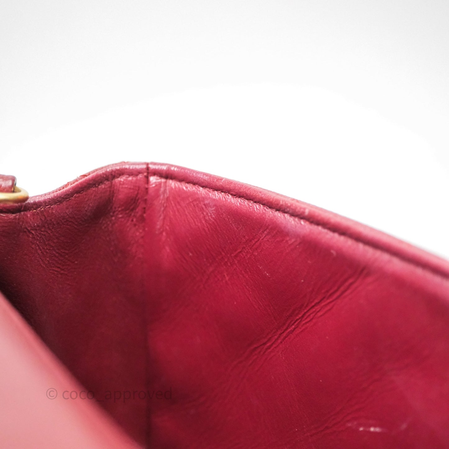 Chanel Classic Quilted Mini Rectangular Flap Burgundy Caviar Aged Gold Hardware