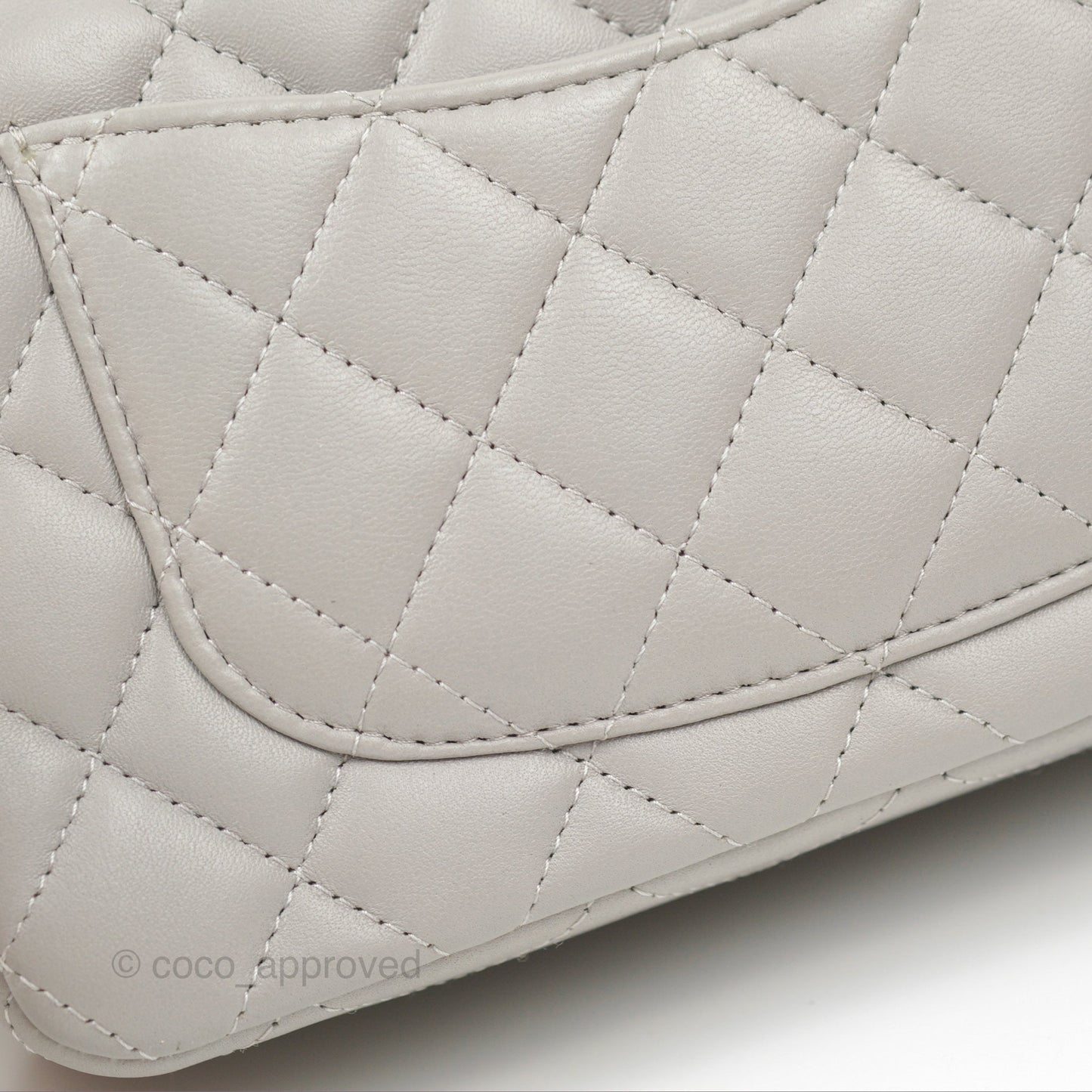 Chanel Quilted Mini Rectangular Grey Lambskin Silver Hardware