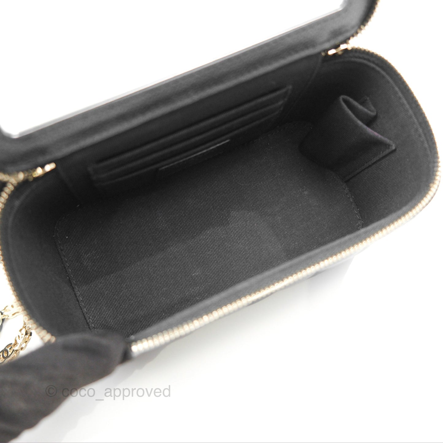 Chanel Vanity Rectangular with CC Chain Black Caviar Gold Hardware
