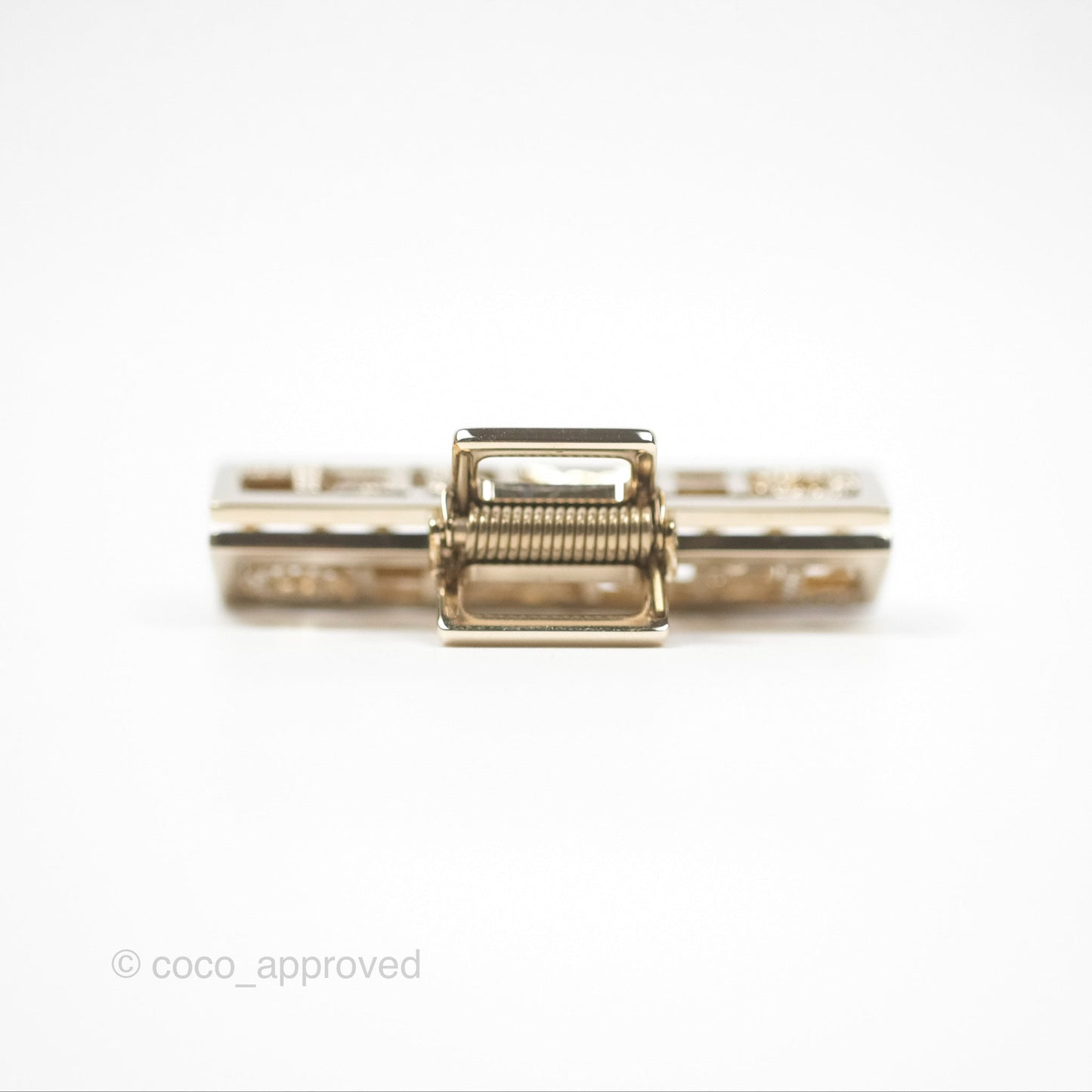 Chanel Crystal Logo Hair Claw Gold Tone 22P