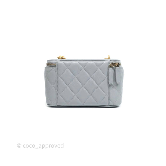 Chanel Heart Crush Vanity With Chain Grey Caviar Aged Gold Hardware