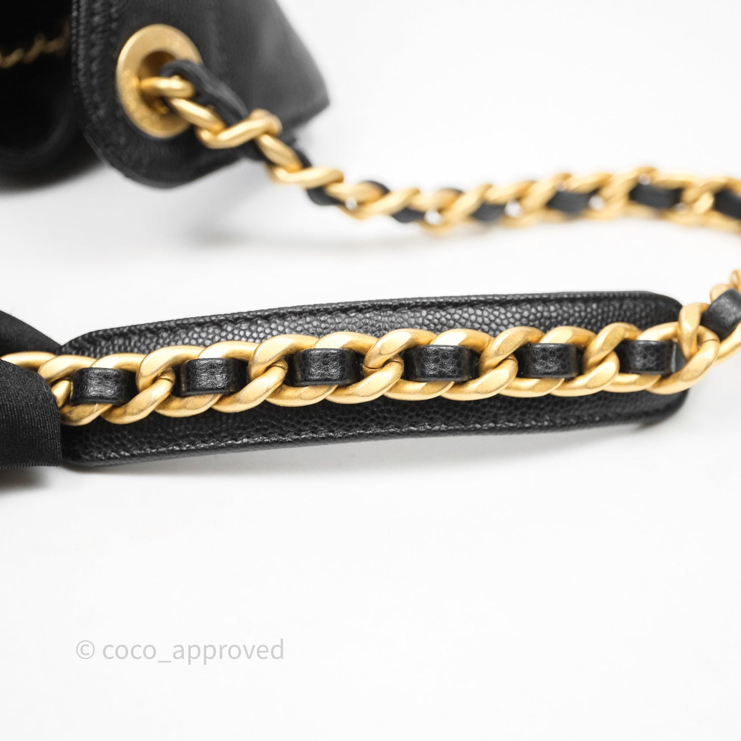 Chanel 25 Medium Black Caviar Aged Gold Hardware