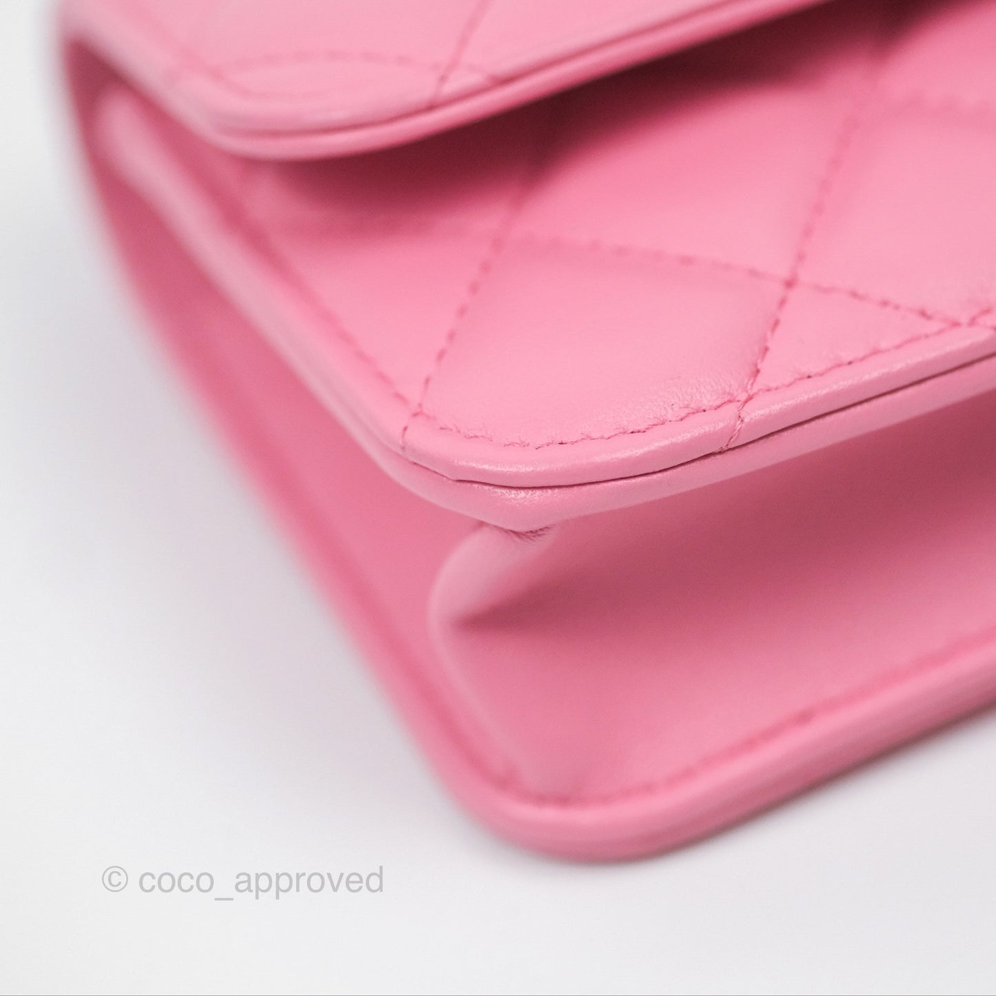 Chanel Top Handle Mini WOC Phone Holder with Chain Pink Lambskin