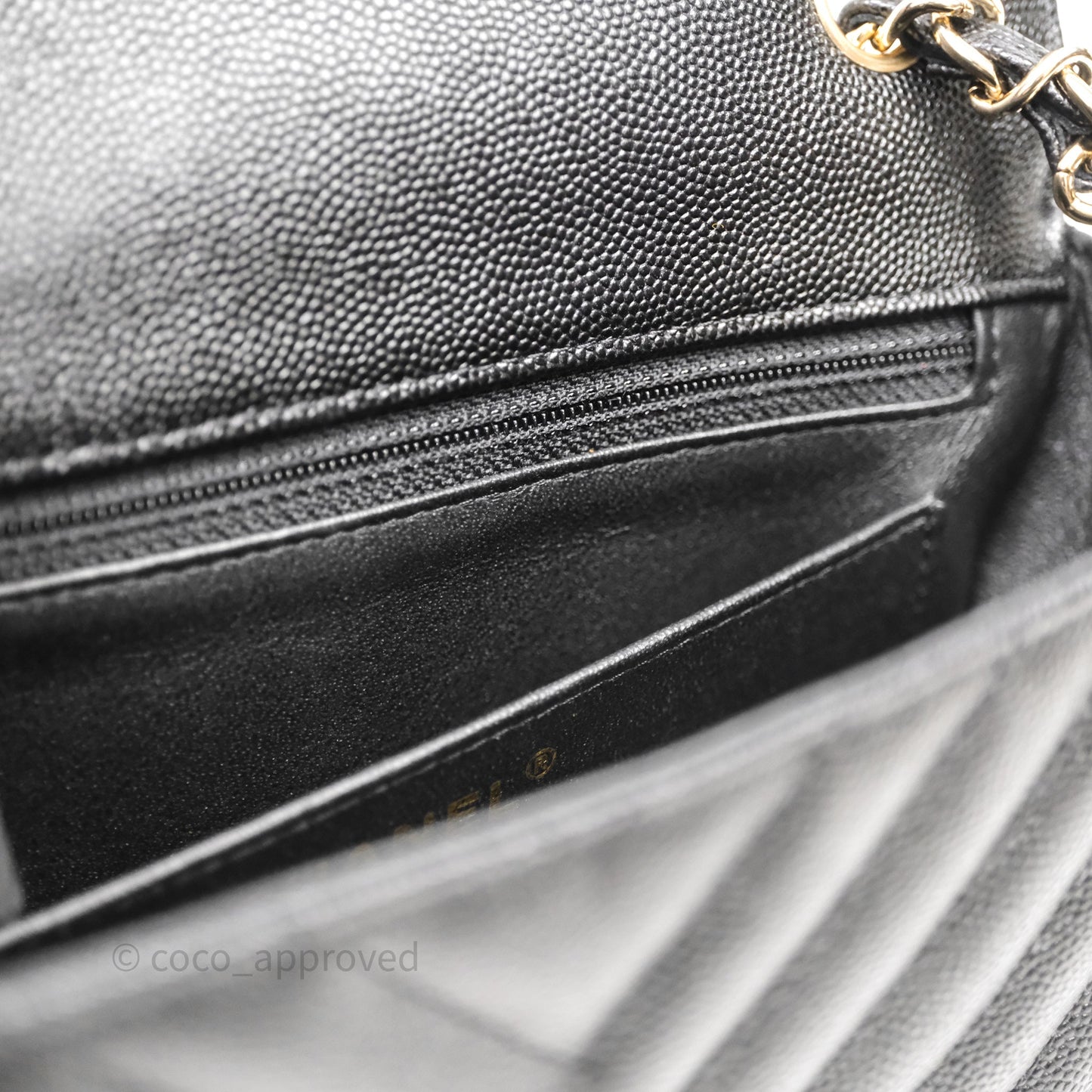 Chanel Quilted Mini Rectangular Black Caviar Gold Hardware