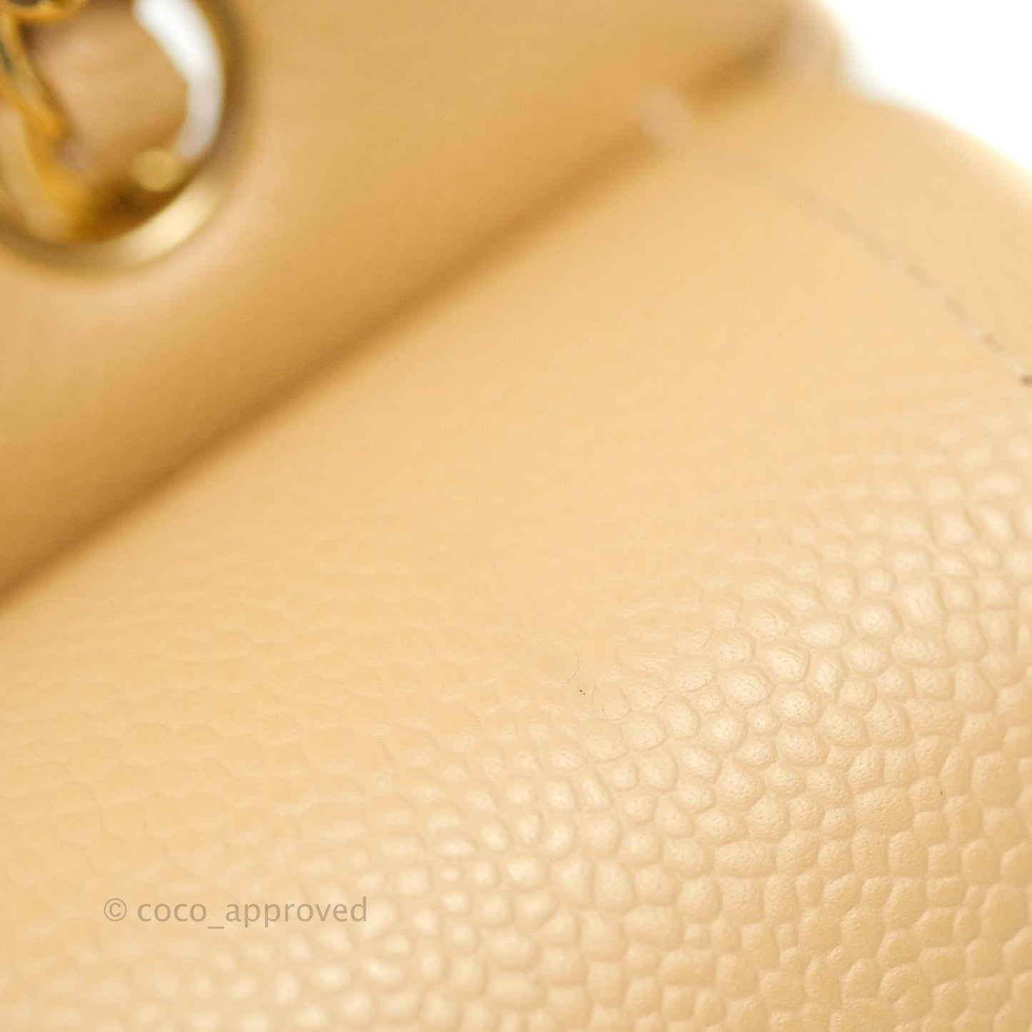 Chanel Classic M/L Medium Double Flap Beige Caviar Gold Hardware