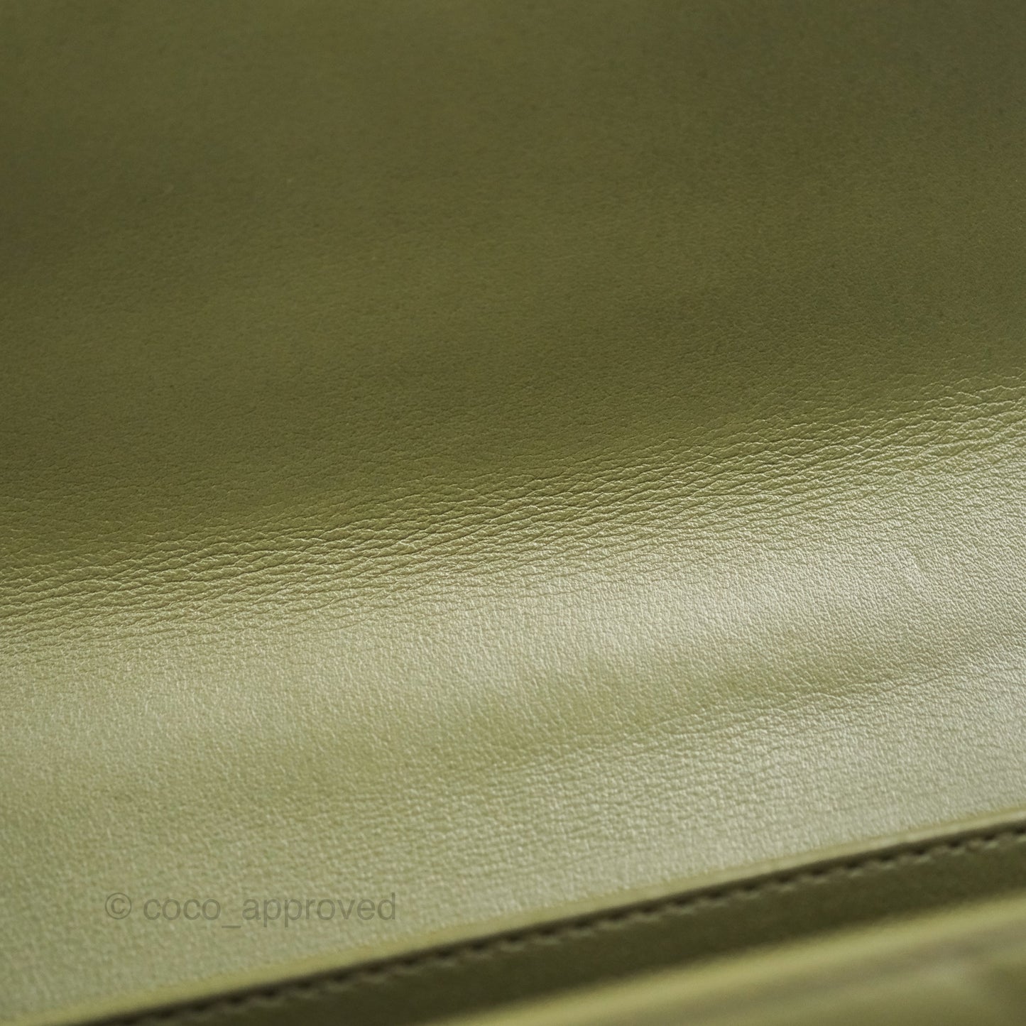 Chanel Small Coco Lady Quilted Flap Bag With Top Handle Olive Green Calfskin Gold Hardware