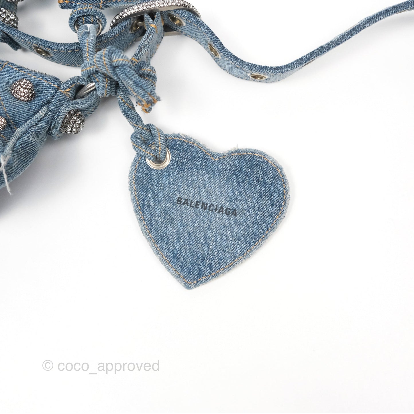 Balenciaga Le Cagole Small Embellished Denim Shoulder Bag
