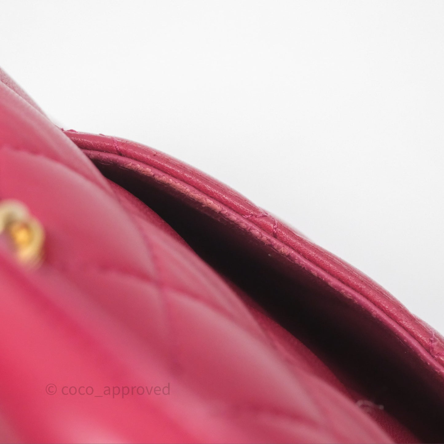 Chanel Top Handle Mini Rectangular Flap Red Lambskin Aged Gold Hardware