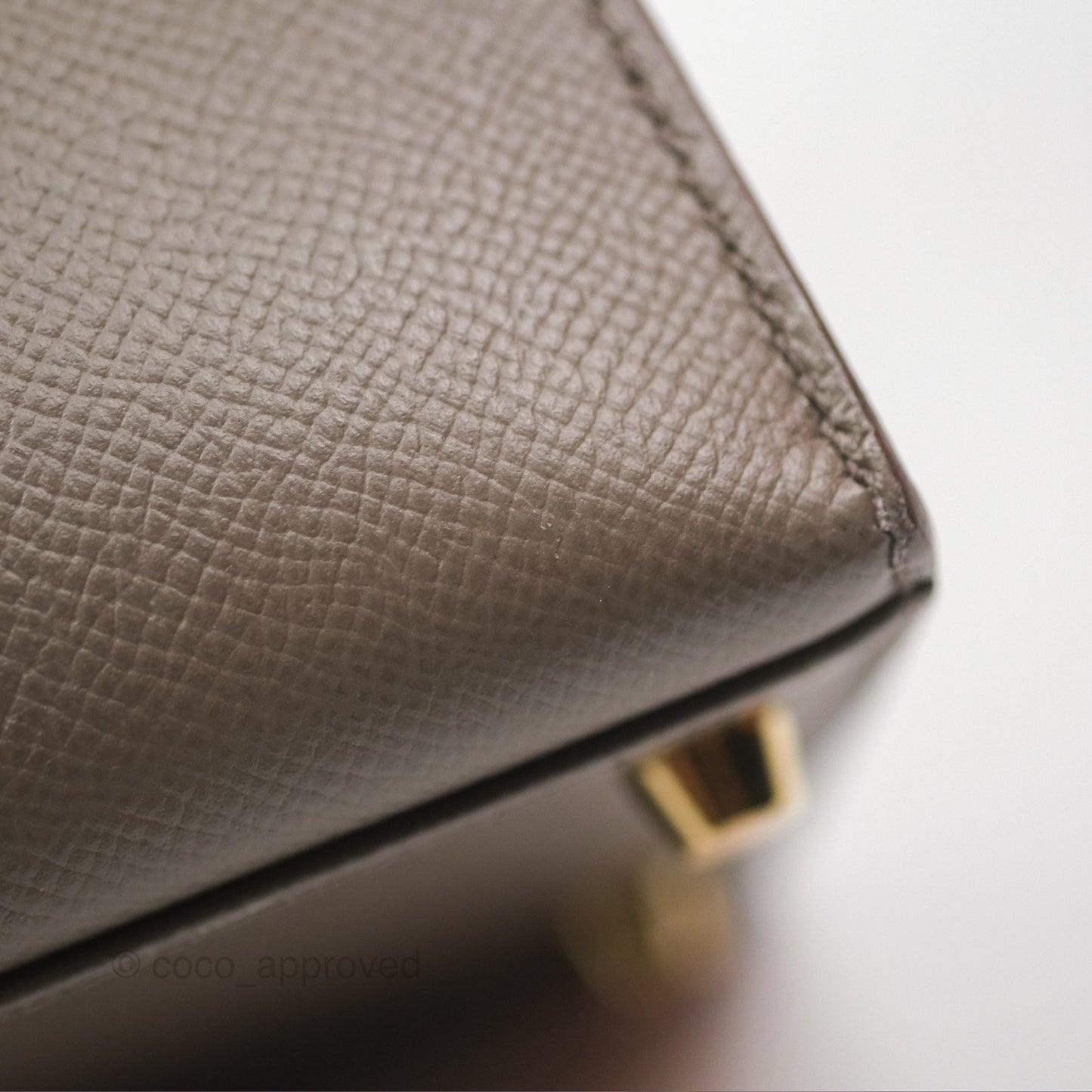 Hermès Kelly Sellier 28 Gris Etain 8F Epsom Gold Hardware