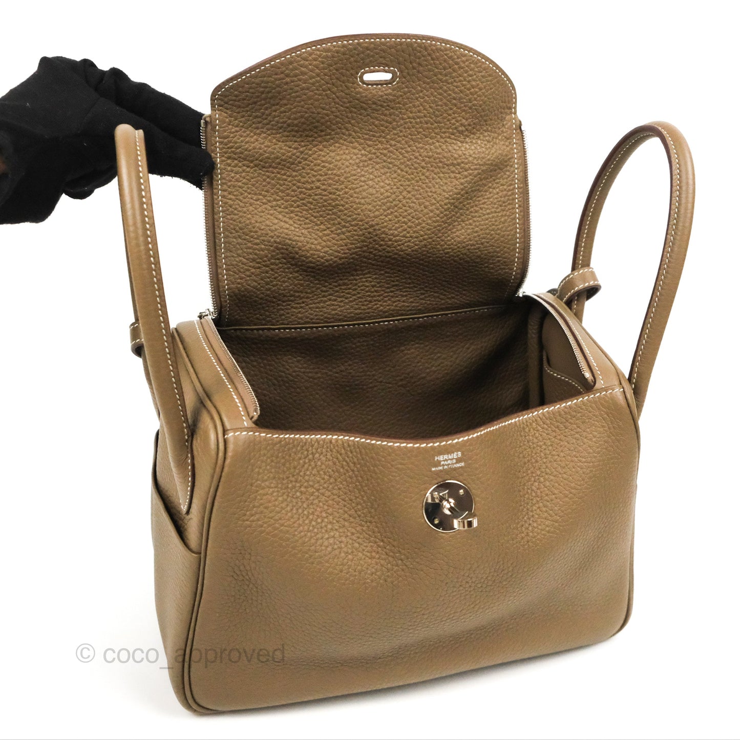 Hermès Lindy 26 Etoupe Clemence Palladium Hardware