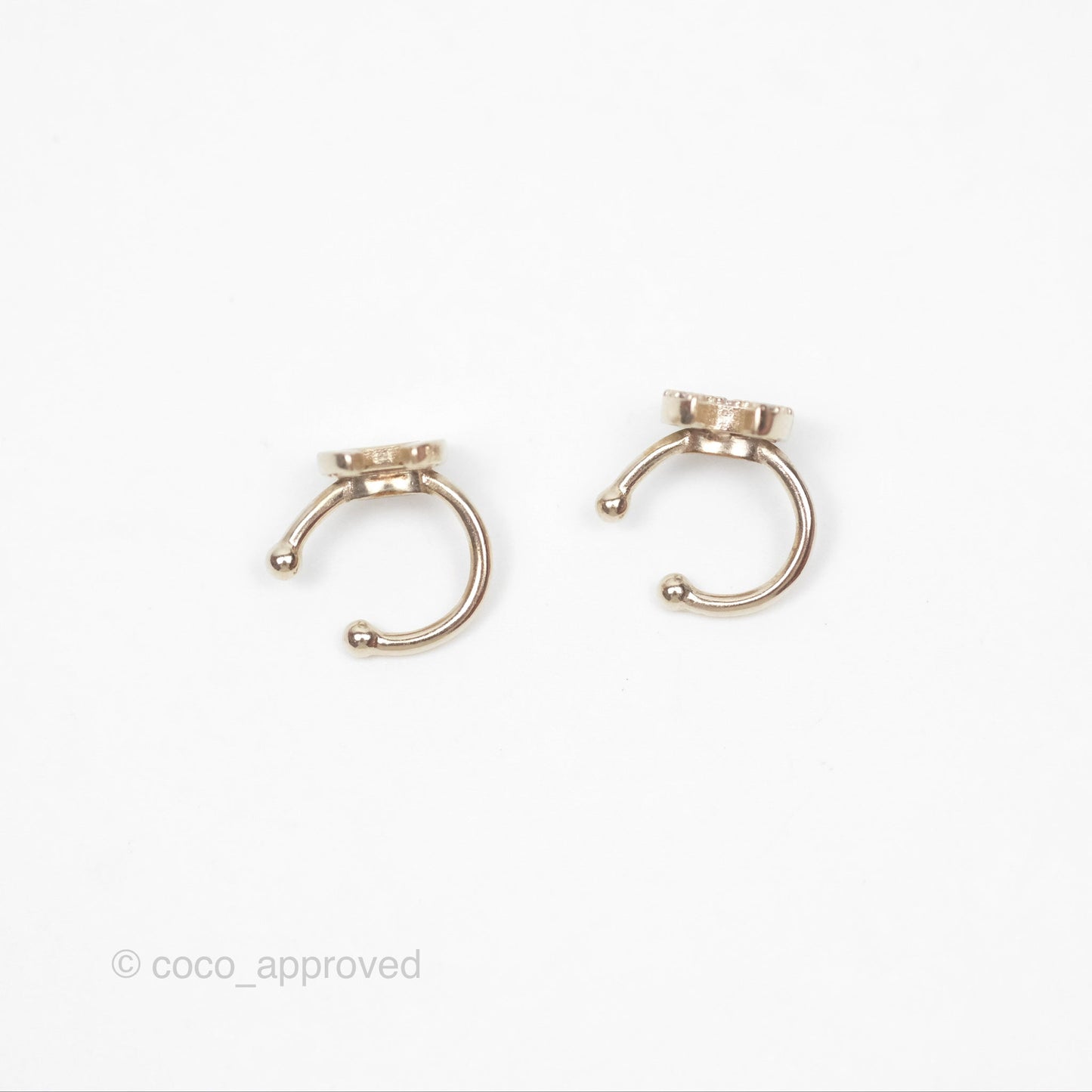 Chanel Crystal CC Ear Cuff Gold Tone 22C