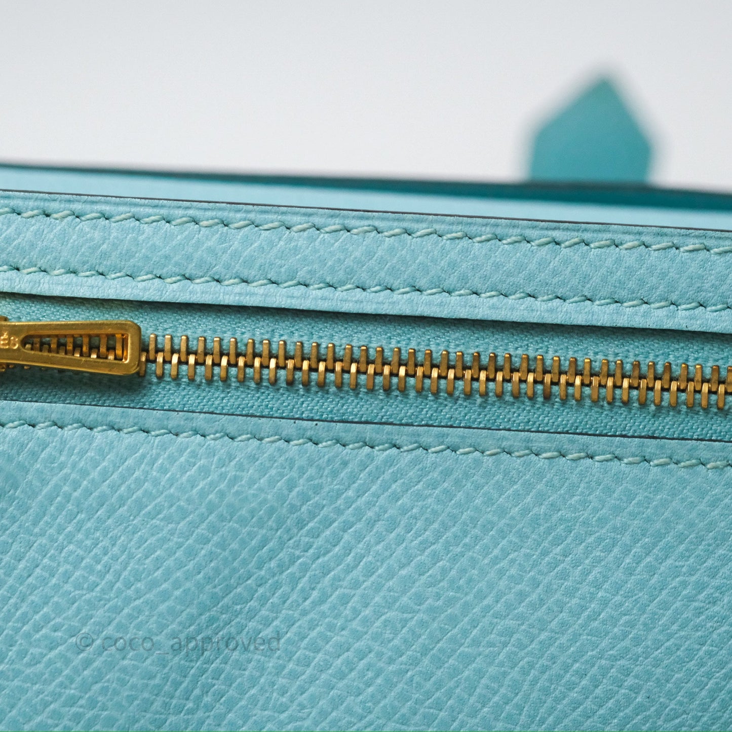 Hermès Bearn Long Wallet Bleu Atoll 3P Epsom Gold Hardware