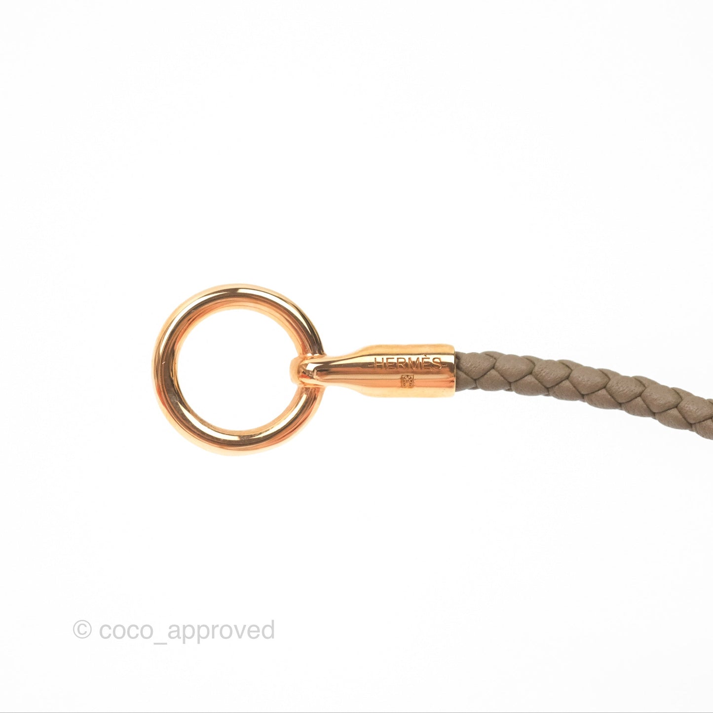 Hermès Glenan Double Tour Bracelet Étoupe Rose Gold Hardware