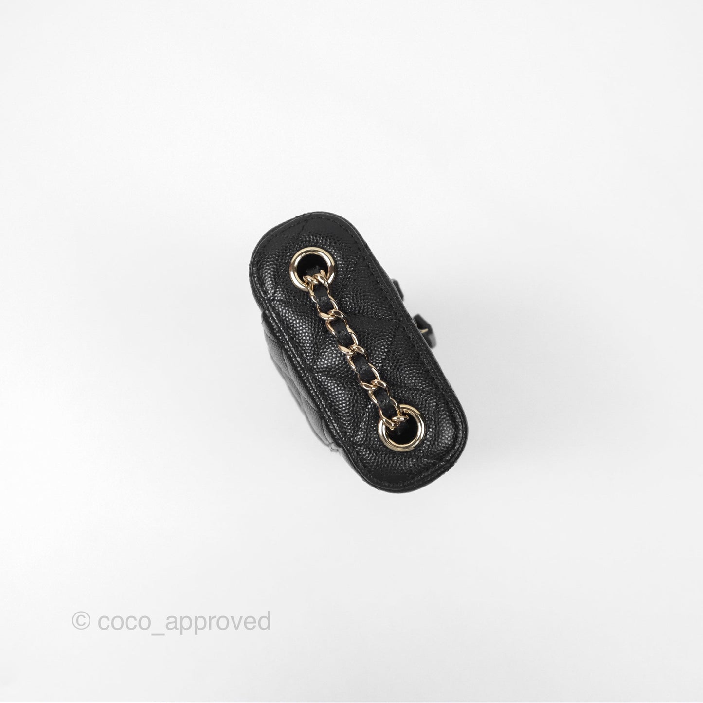 Chanel Vanity Phone Holder With Chain Black Caviar Gold Hardware