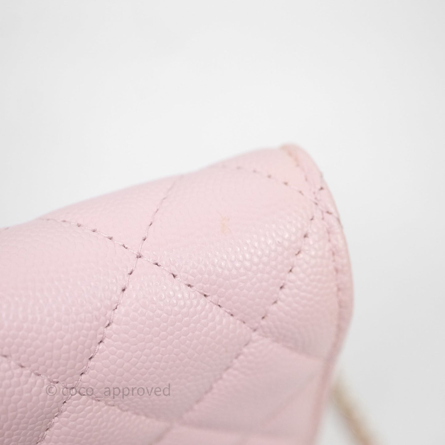 Chanel Quilted Crystal CC Pink Caviar Airpods Phone Case With Chain Light Gold Hardware