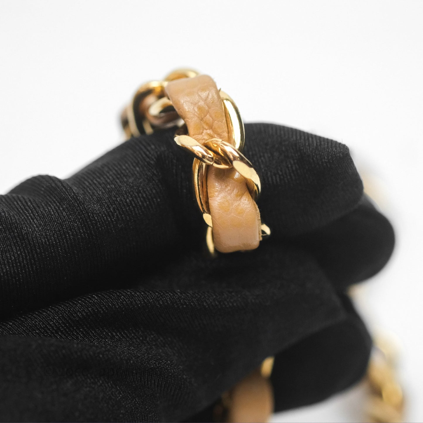 Chanel Vintage Mini Square Quilted Beige Caviar 24K Gold Hardware
