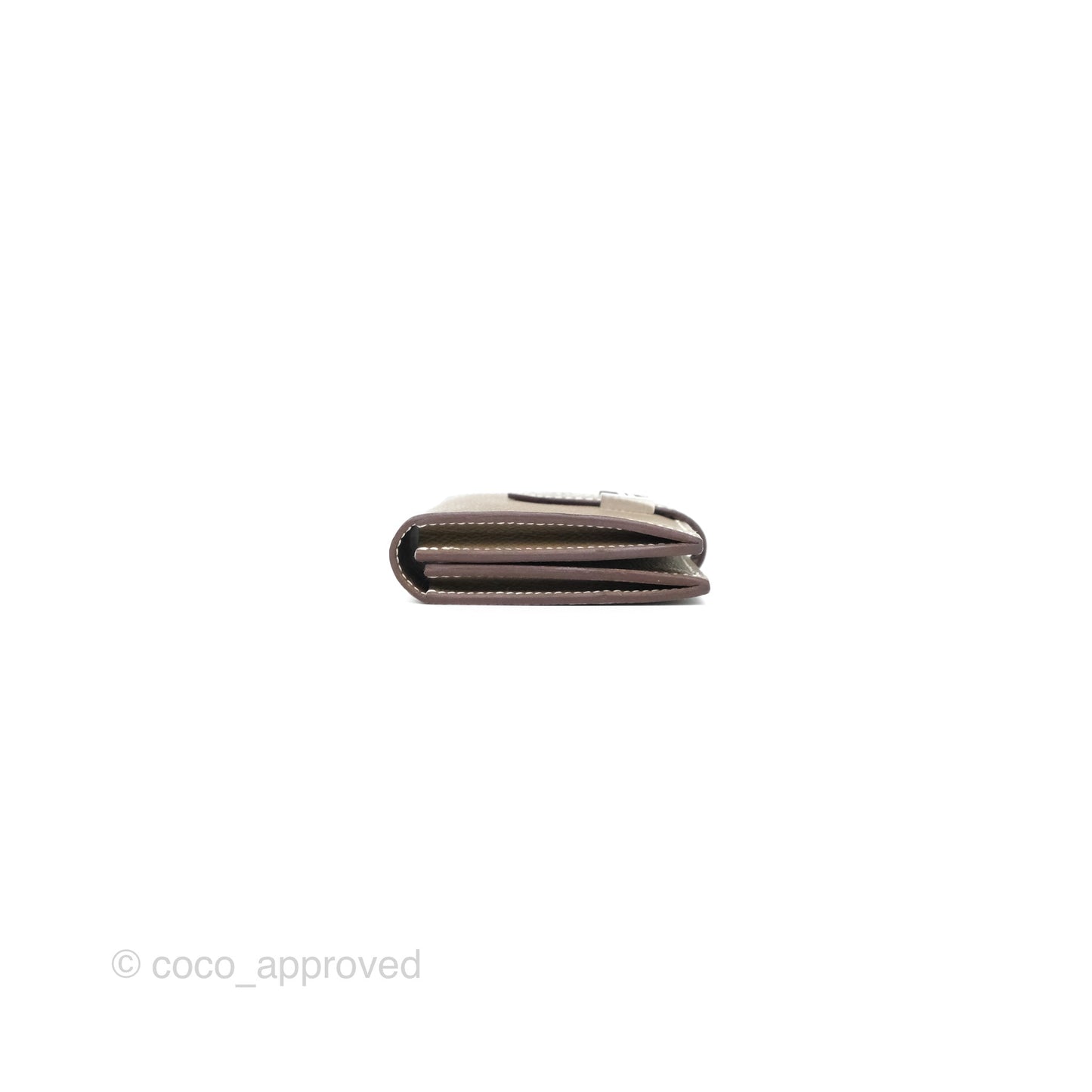Hermes Bearn Card Holder Etoupe Epsom Palladium Hardware