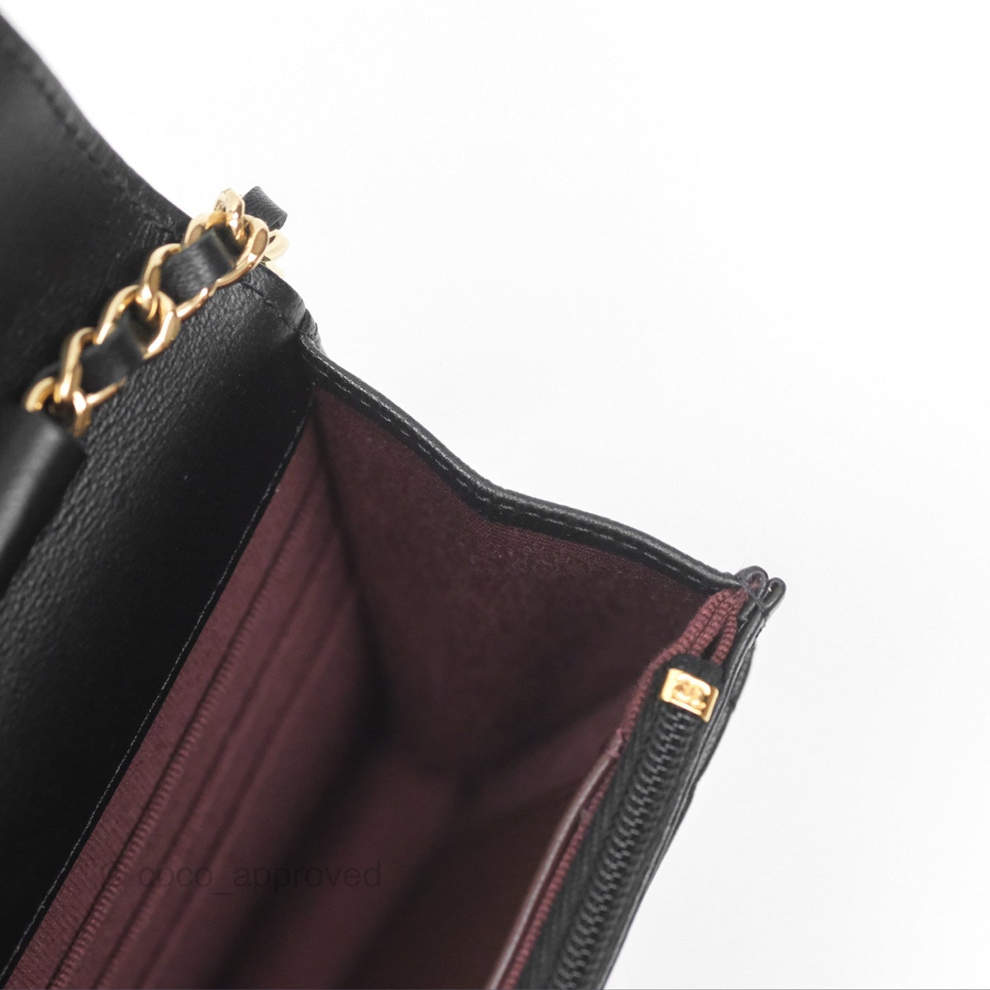 Chanel Quilted Classic Wallet on Chain WOC Black Lambskin Gold Hardware