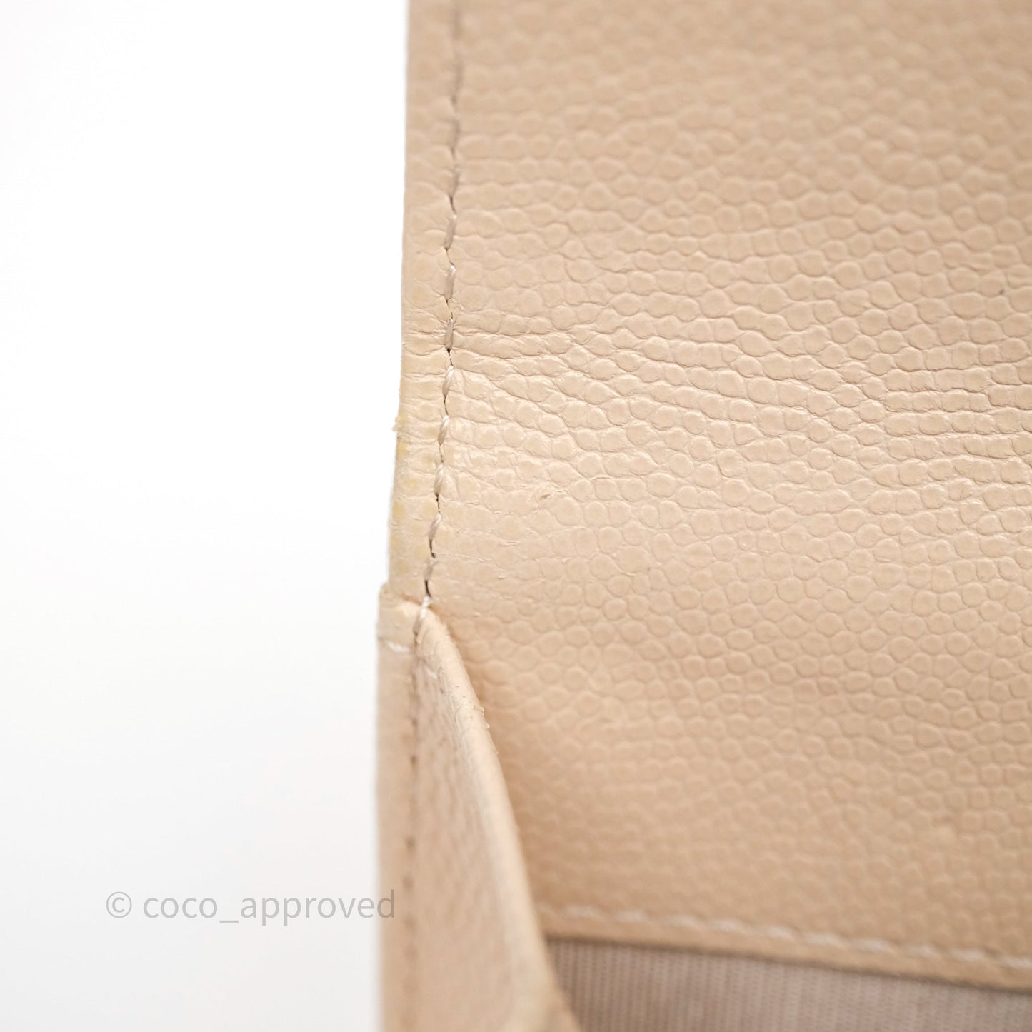 Chanel Pearl CC Flap Card Holder Beige Caviar Gold Hardware