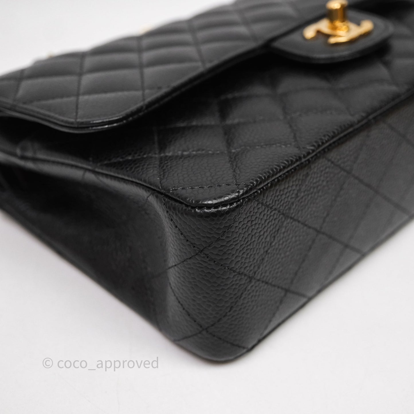 Chanel Medium Classic Flap Quilted Black Caviar Gold Hardware
