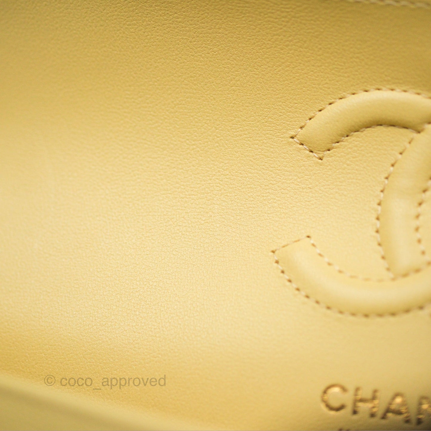 Chanel Small Classic Quilted Flap Yellow Caviar Gold Hardware