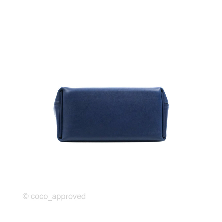 Hermès 24/24 21 Mini Bleu Saphir Evercolor/Swift Palladium Hardware