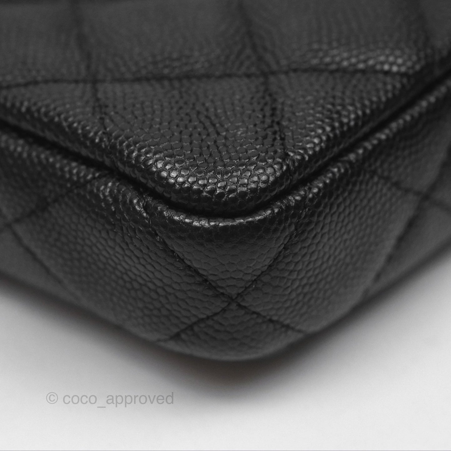 Chanel Clutch with Chain Black Caviar Silver Hardware