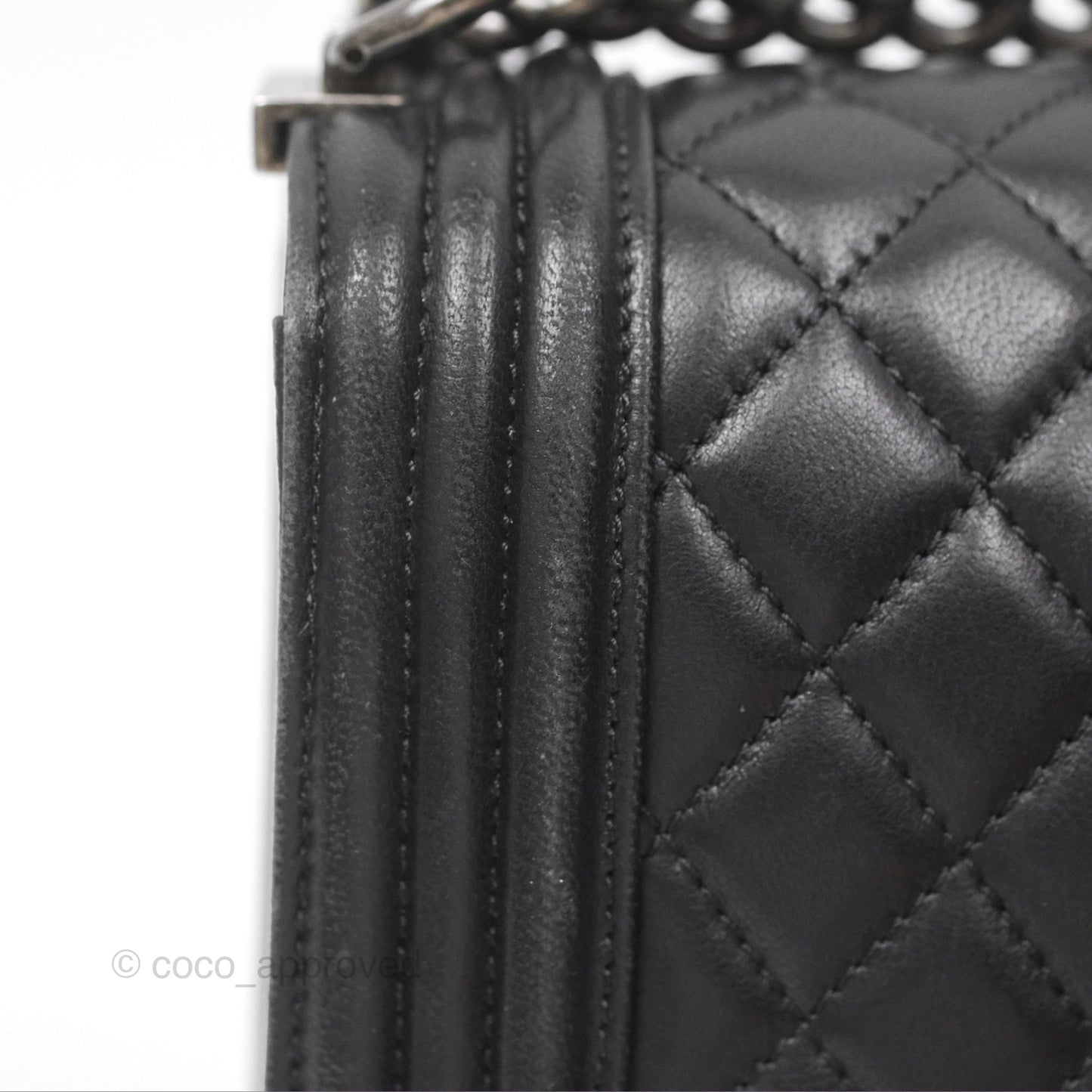 Chanel Quilted Medium Boy Black Lambskin Ruthenium Hardware
