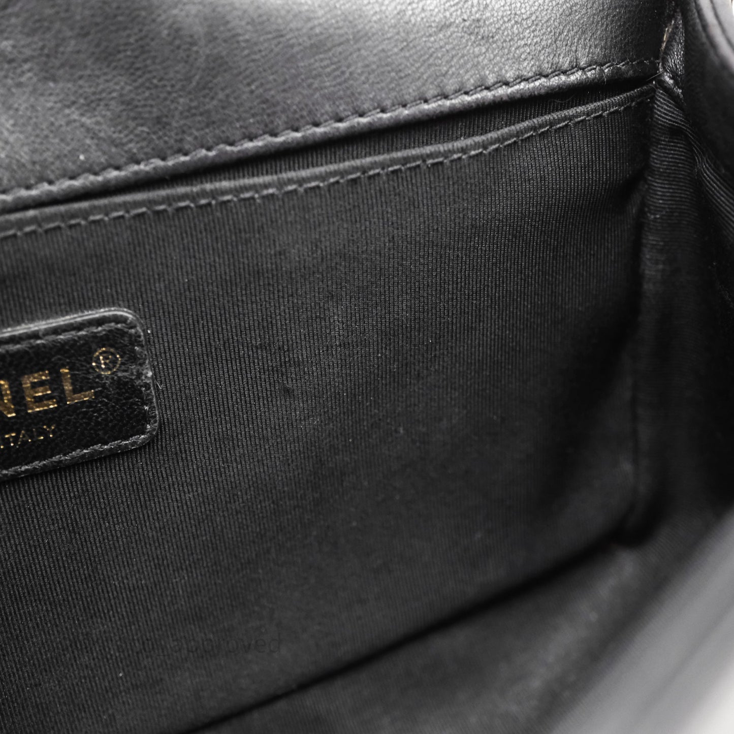 Chanel Medium Boy Quilted Black Lambskin Aged Gold Hardware