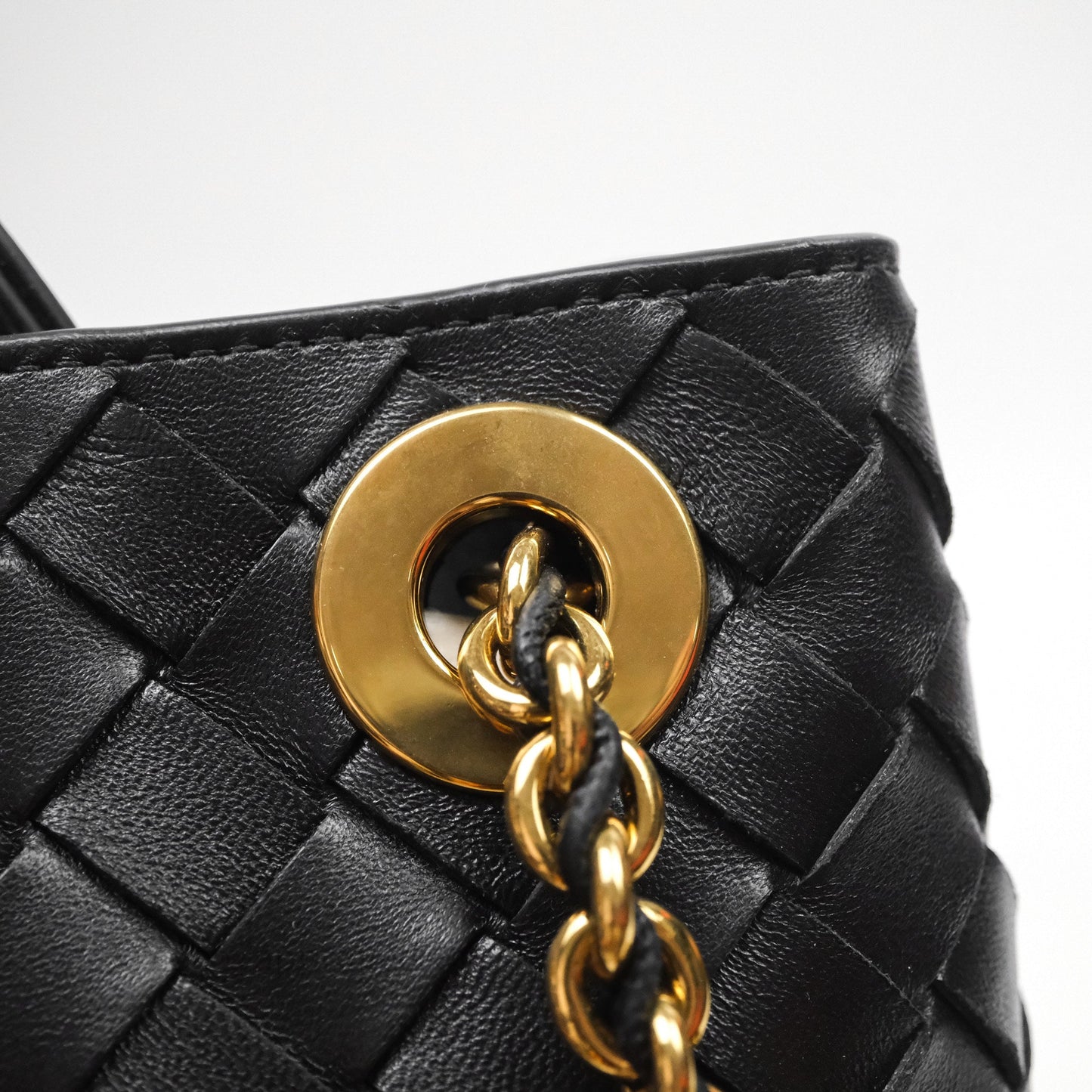 Bottega Veneta Small Andiamo Bag Black Intrecciato Lambskin