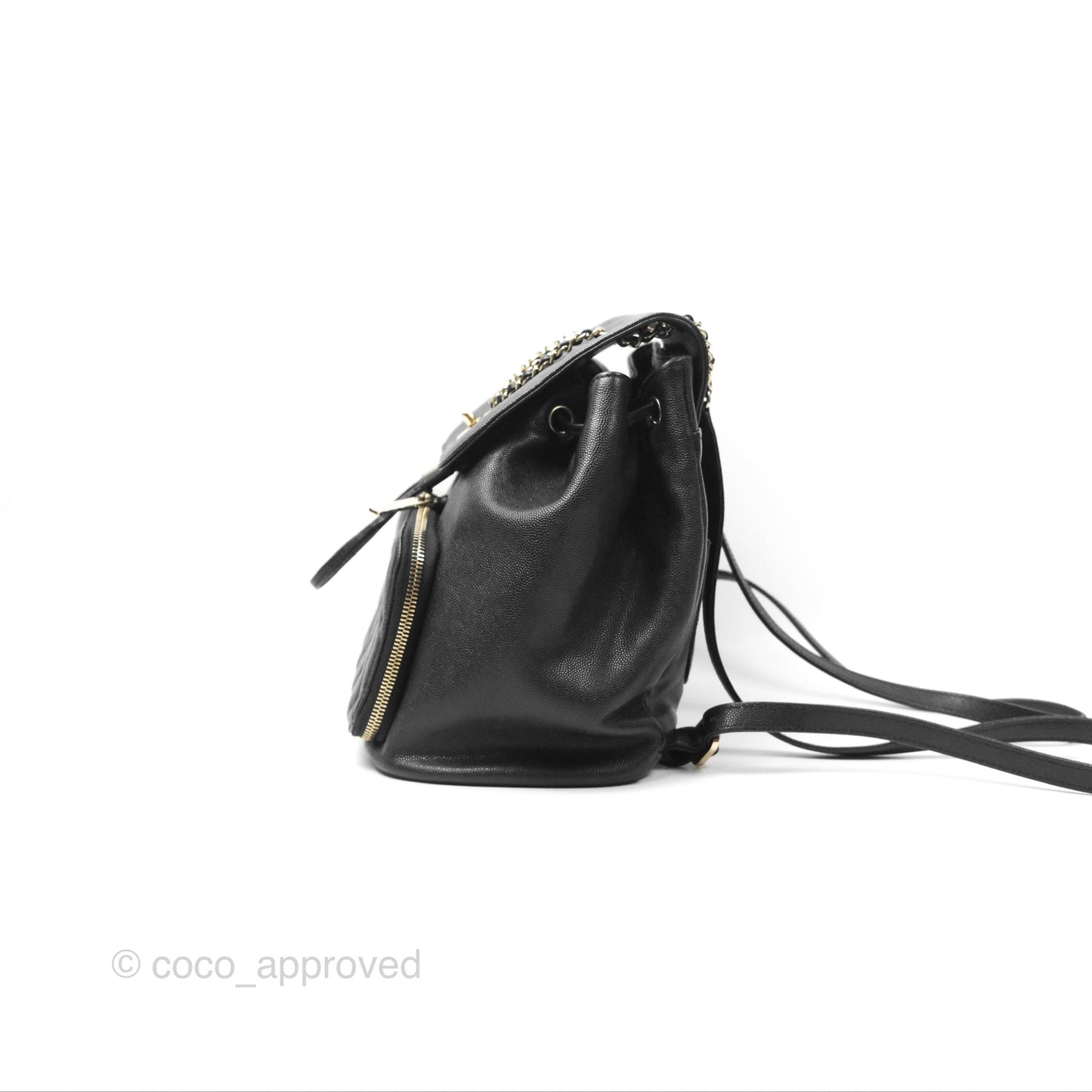 Chanel Quilted Business Affinity Backpack Black Caviar Gold Hardware