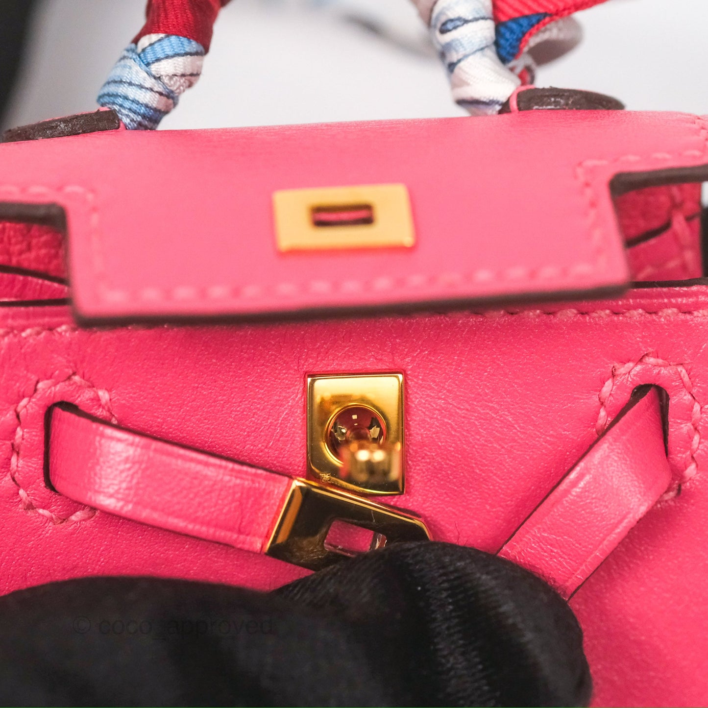 Hermès Kelly Twilly Around Bag Charm Pink Tadelakt Gold Hardware