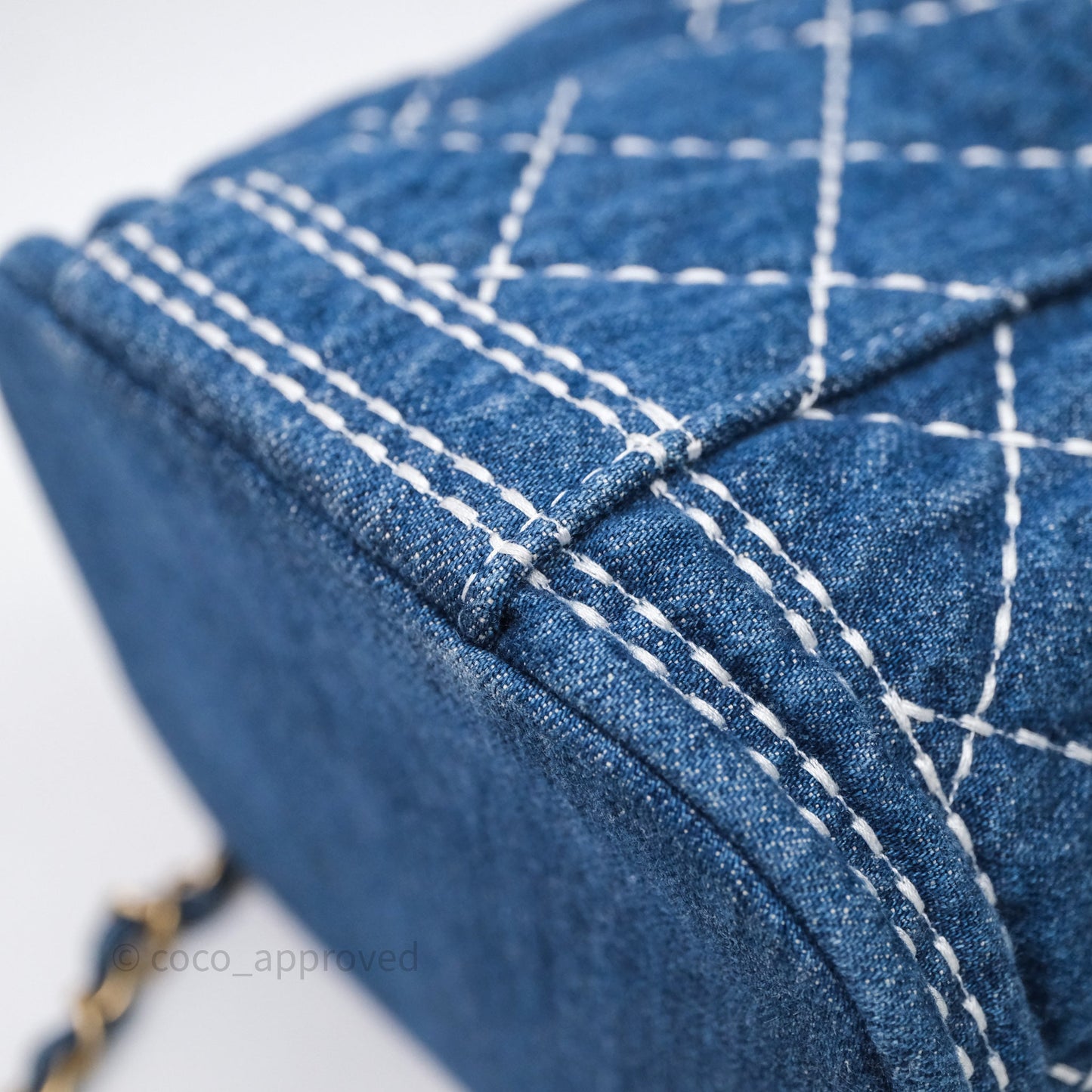 Chanel Quilted Trip Vanity Denim Aged Gold Hardware 20C