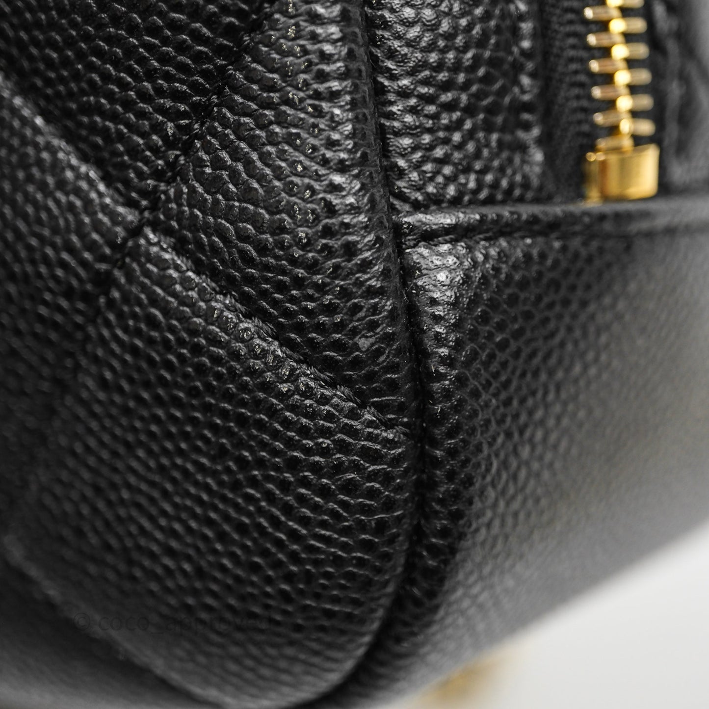 Chanel CC Top Handle Vanity Case Black Caviar Gold Hardware 23P