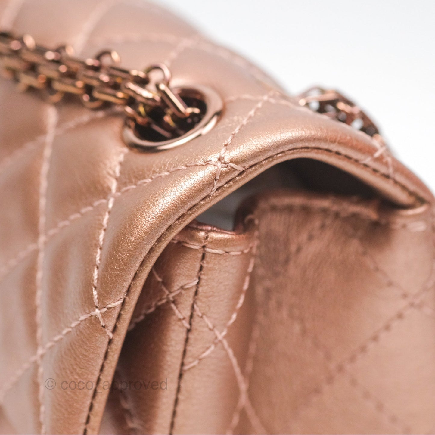Chanel Mini Reissue 224 Copper Metallic Calfskin Rose Gold