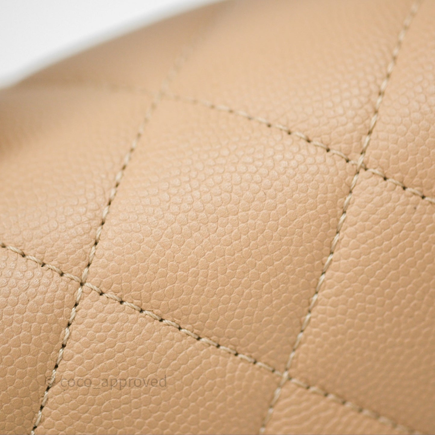 Chanel Quilted Small Business Affinity Flap Beige Caviar Gold Hardware