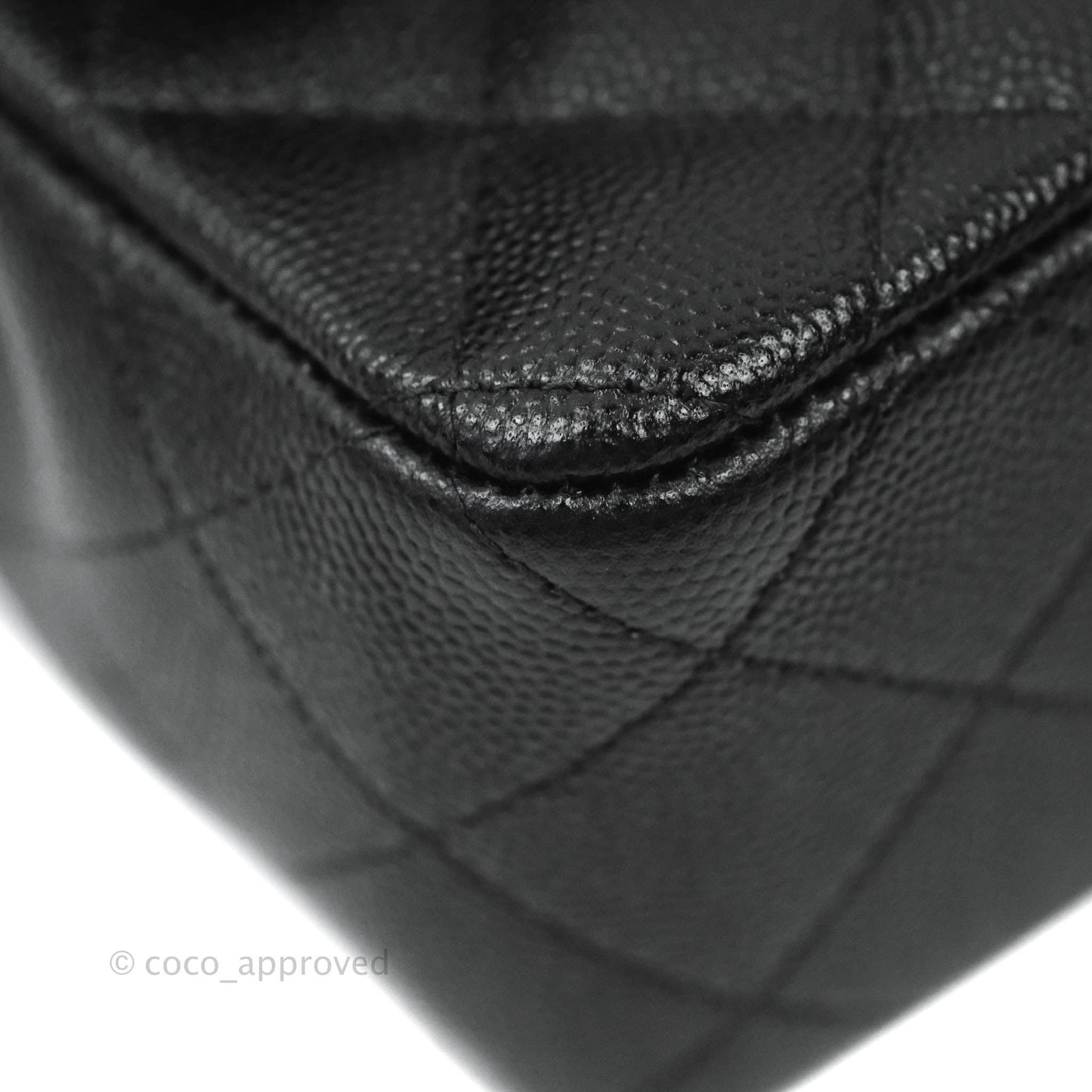 Chanel Classic Quilted Mini Rectangular Flap Black Caviar Gold Hardware 18B