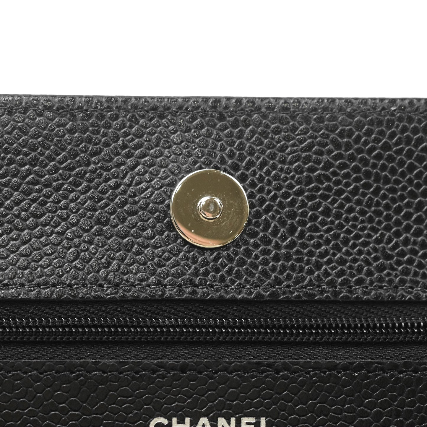 Chanel Quilted Classic Wallet On Chain WOC Black Caviar Silver Hardware