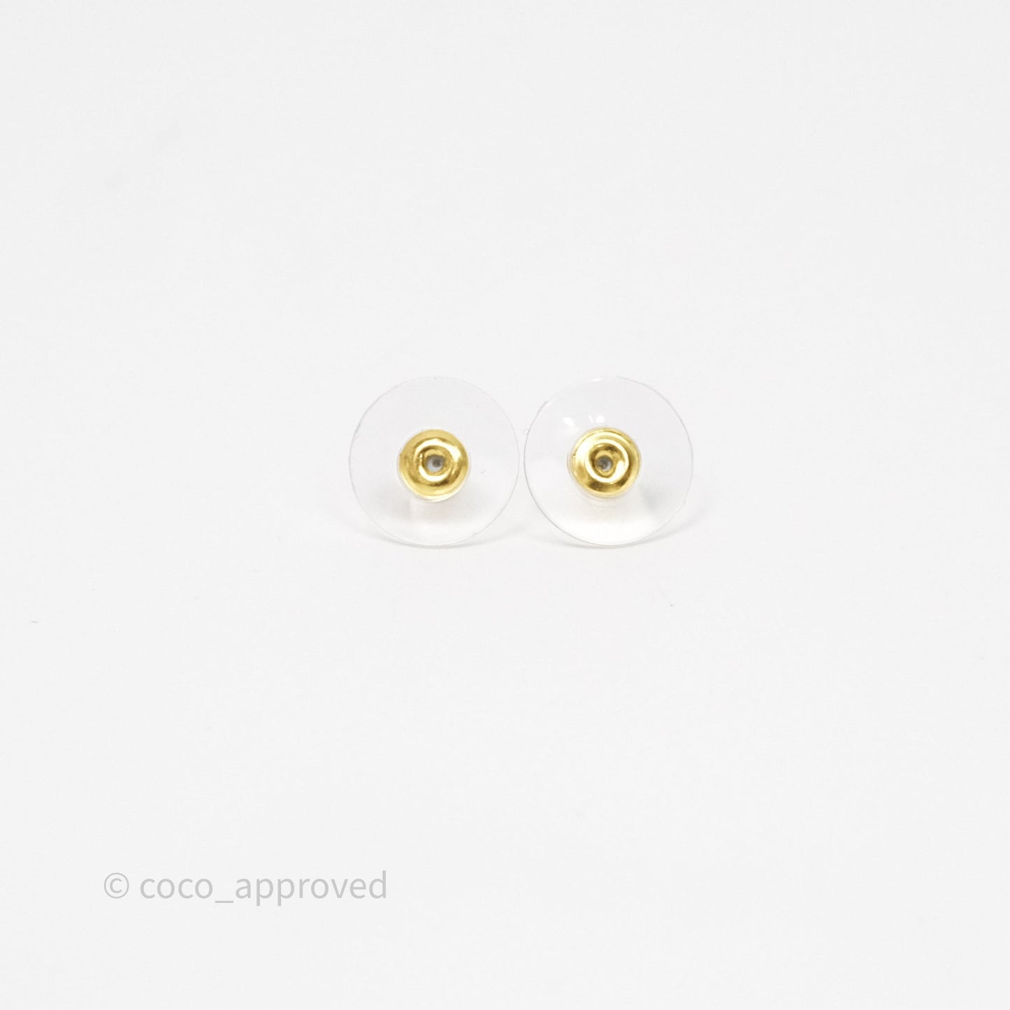 Chanel CC Pink Round Earrings Gold Tone 26C