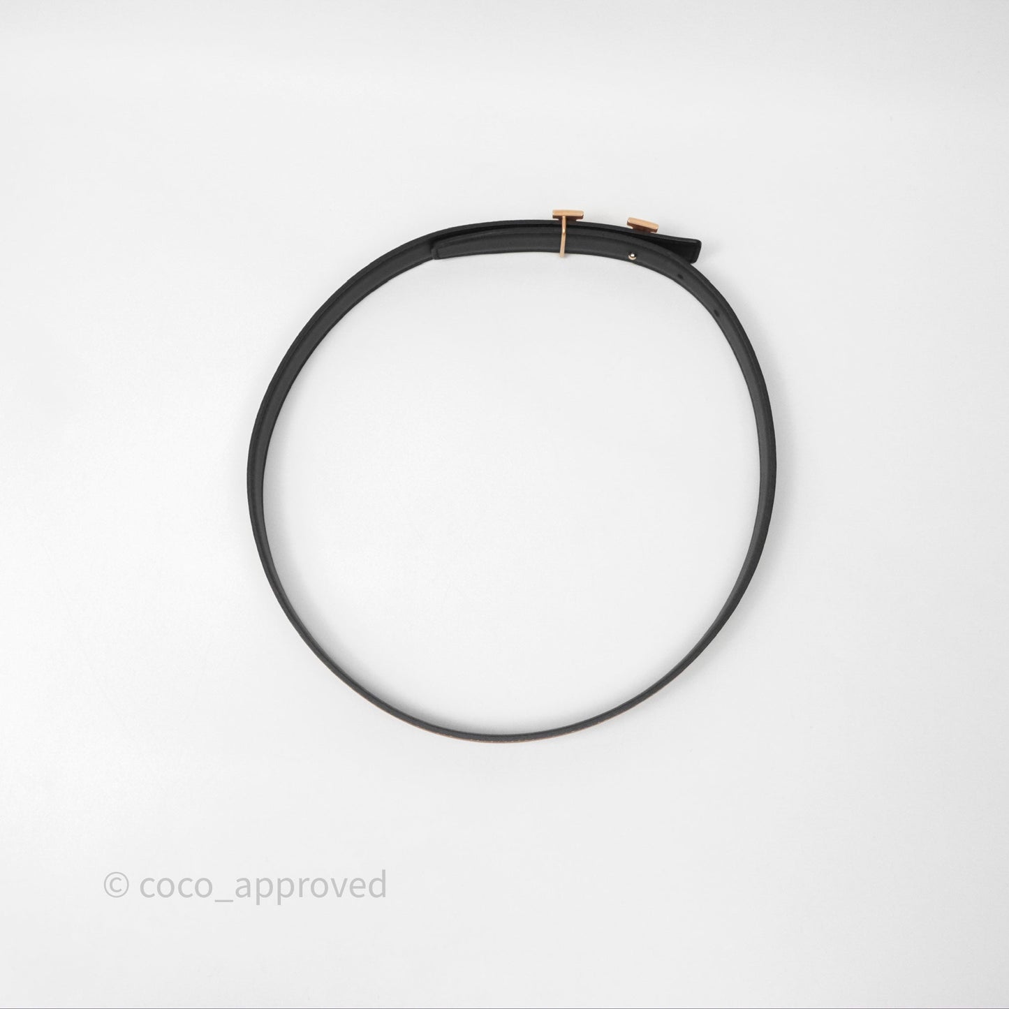Hermès H Belt Buckle & Reversible Strap Noir/Gold Rose Gold Hardware