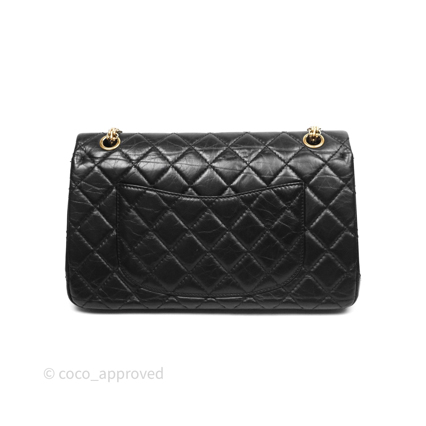 Chanel Quilted 2.55 Reissue 226 Flap Bag Black Aged Calfskin Gold Hardware