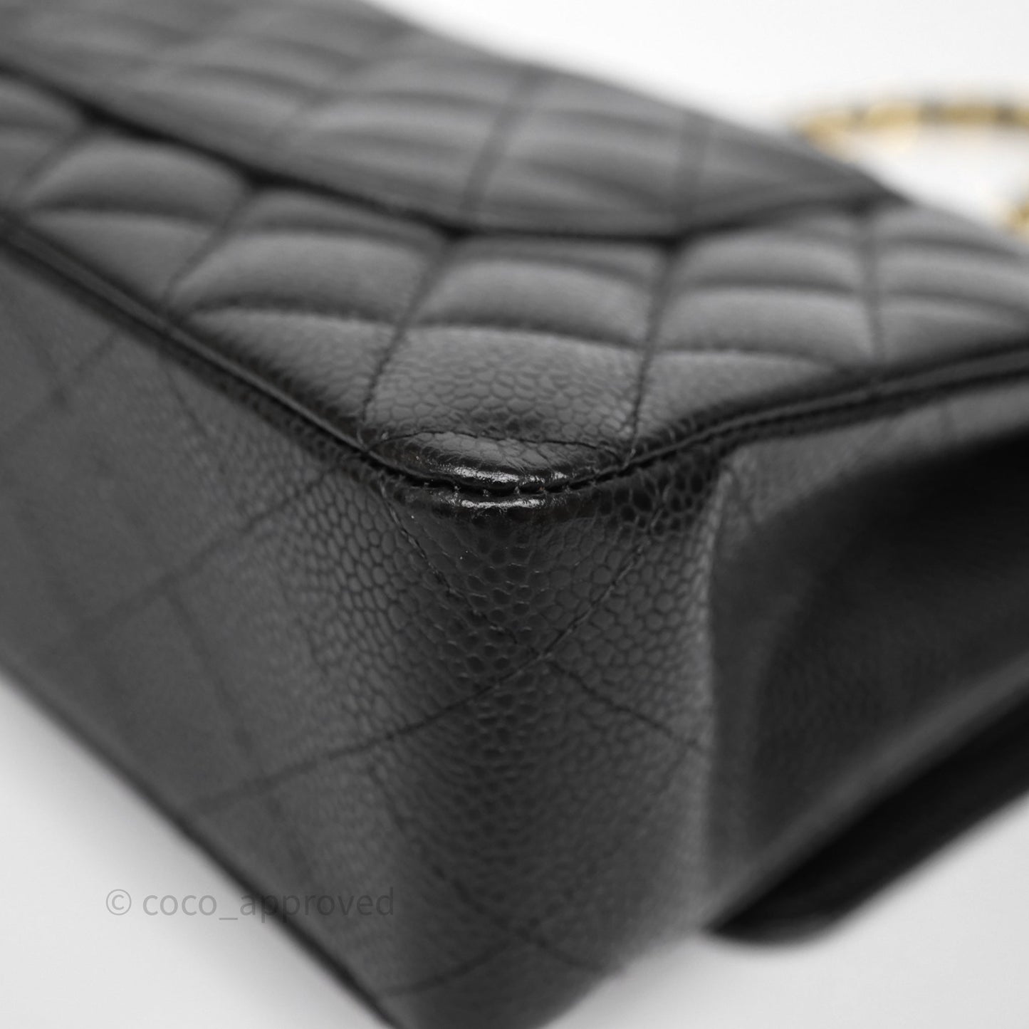Chanel Classic M/L Medium Double Flap Black Caviar Gold Hardware
